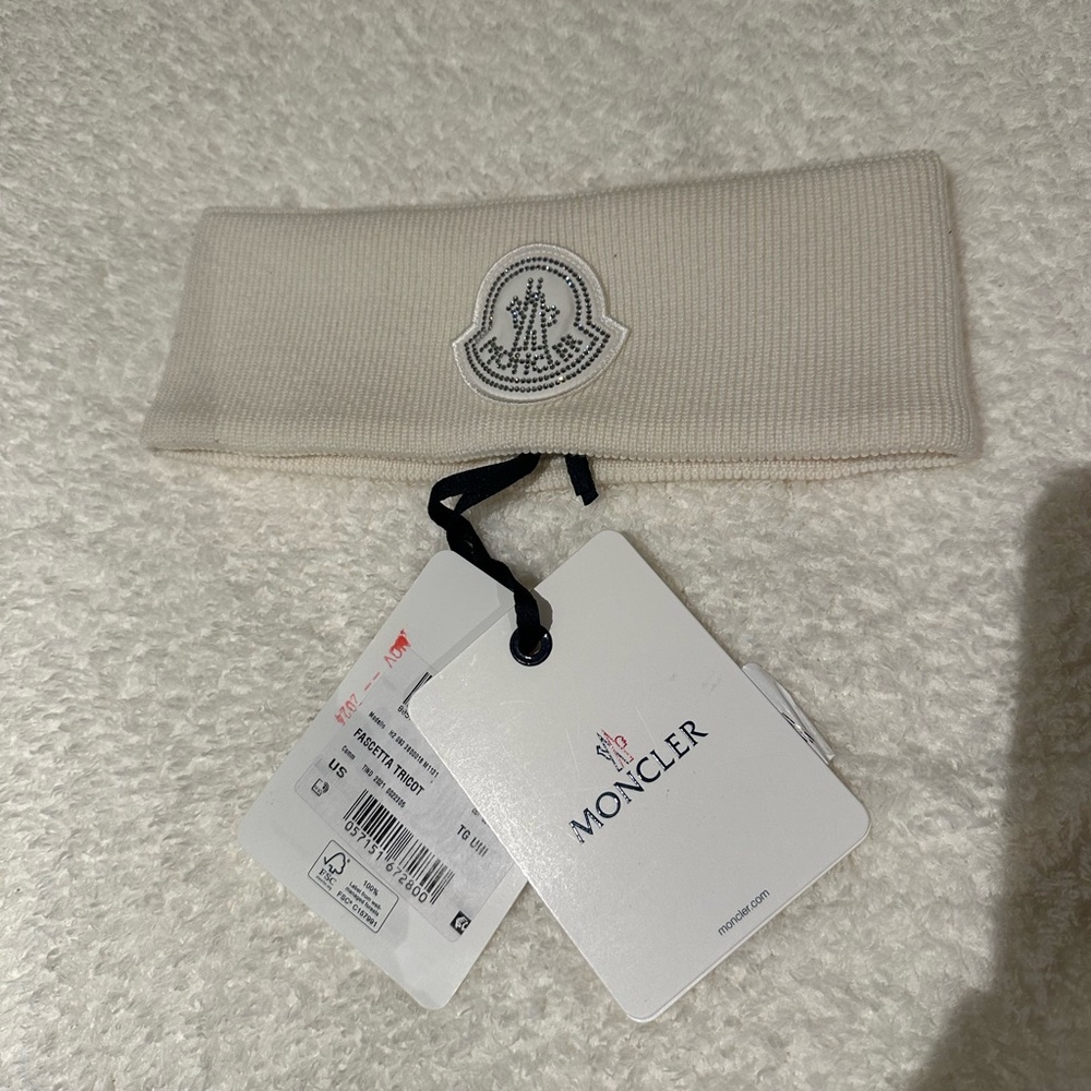 MONCLER CREAM WOOL HAIR BAND NWT - Picture 6 of 10